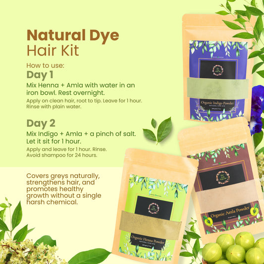 Natural Hair Dye Kit(Amla, Henna, Indigo)