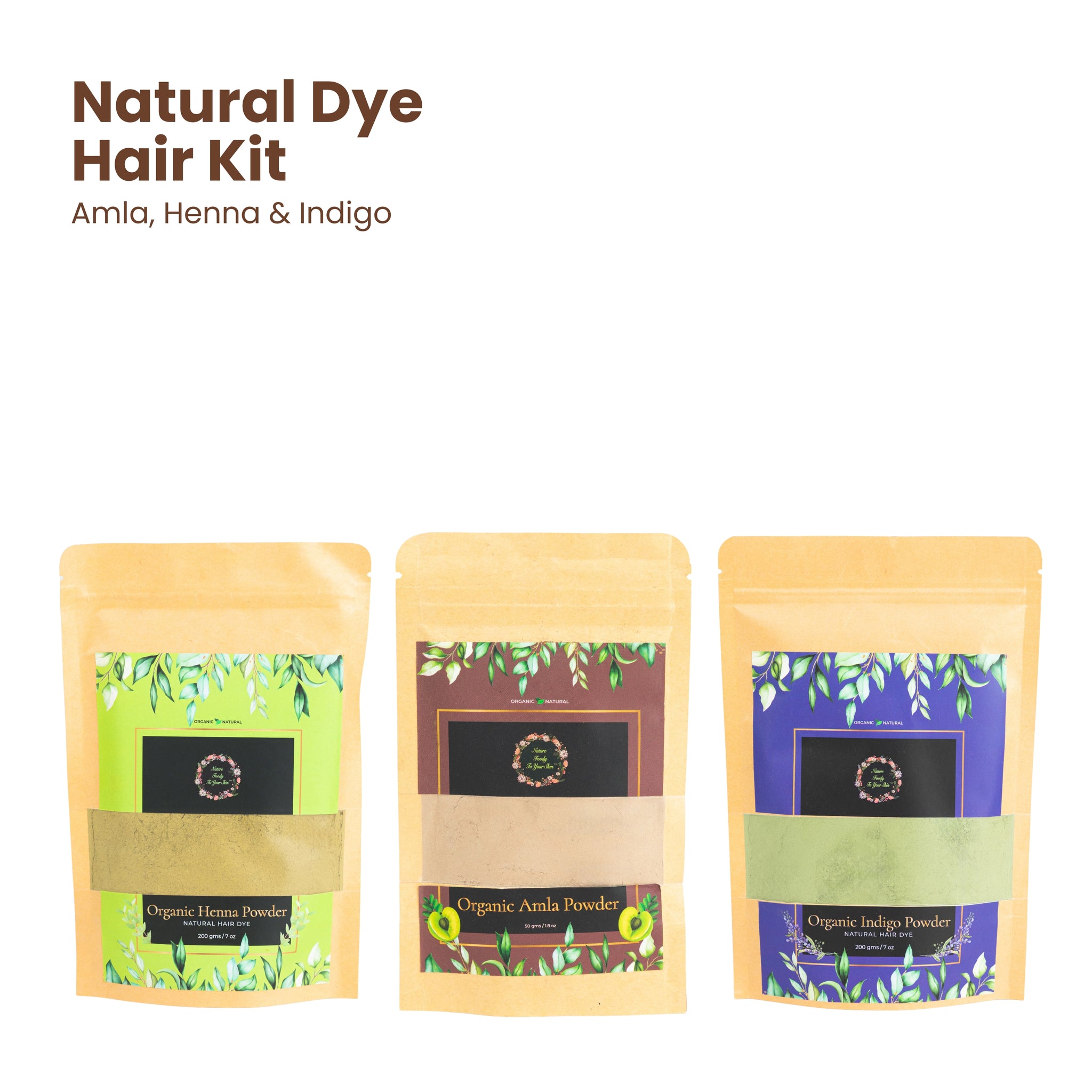 Natural Hair Dye Kit(Amla, Henna, Indigo)